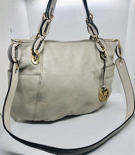 michael kors cream leather purse|Michael Kors purse with pockets.